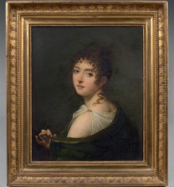 Portrait De Femme Au Vetement Antique Oil Painting by Robert Jacques Francois Faust Lefevre