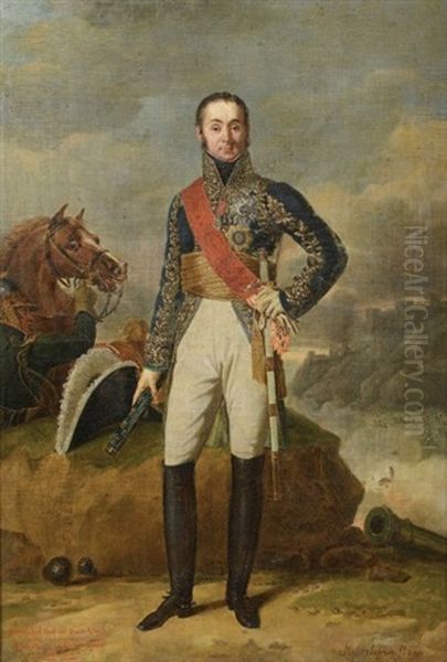 Portrait De Nicolas-charles Oudinot, Duc De Reggio, Marechal De L'empire Oil Painting by Robert Jacques Francois Faust Lefevre