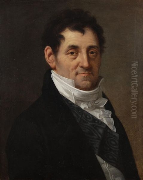 Portrait D'homme Oil Painting by Robert Jacques Francois Faust Lefevre