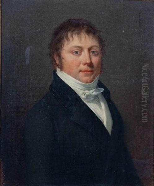 Portrait Du Baron Falatieu Oil Painting by Robert Jacques Francois Faust Lefevre