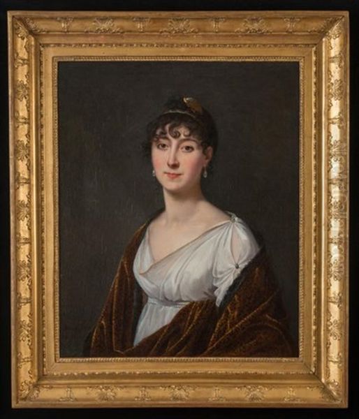 Portrait De Jeune Femme Oil Painting by Robert Jacques Francois Faust Lefevre