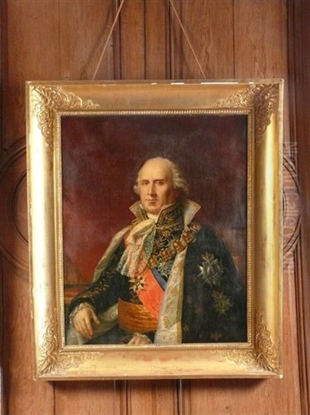 Portrait De Charles-francois Lebrun, Duc De Plaisance, Architresorier De L'empire, Troisieme Consul Oil Painting by Robert Jacques Francois Faust Lefevre