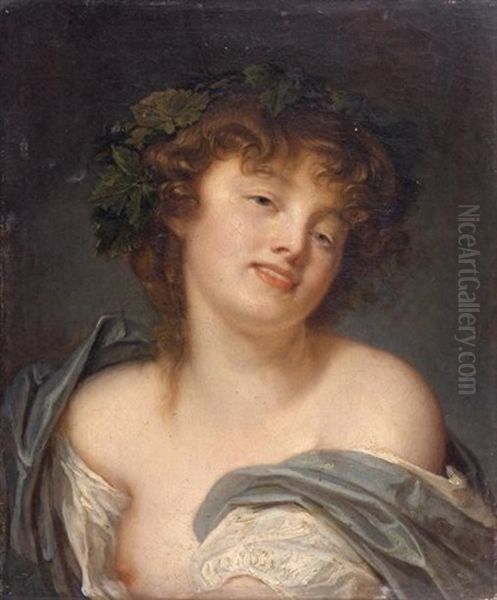 Figure De Bacchante Oil Painting by Robert Jacques Francois Faust Lefevre