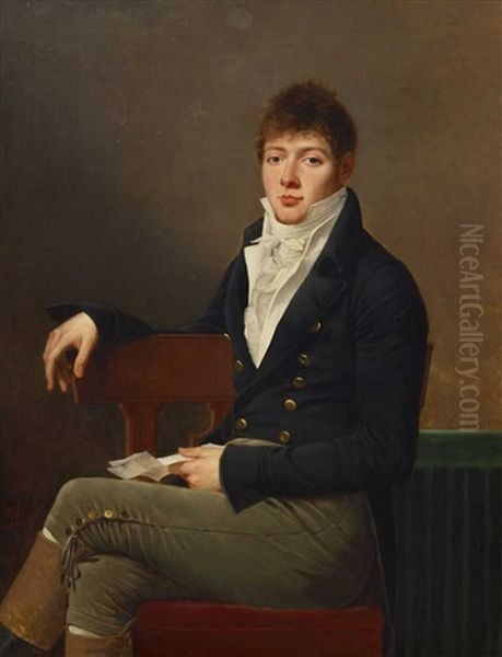 Portrat Des Michael Elias Meyer Oil Painting by Robert Jacques Francois Faust Lefevre