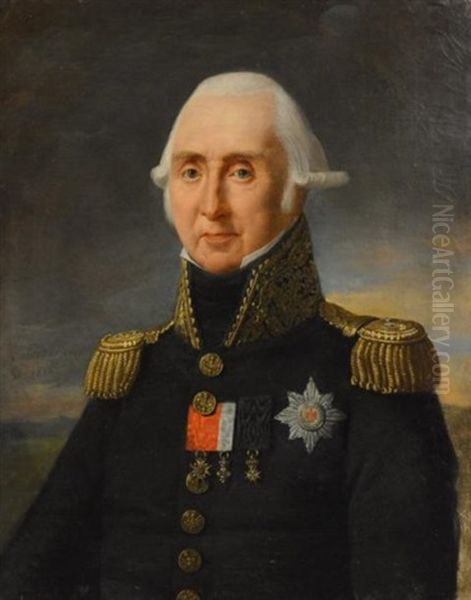 Portrait Du Marechal Kellermann Oil Painting by Robert Jacques Francois Faust Lefevre