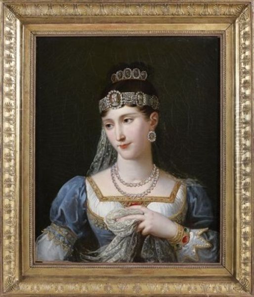 Portrait De Pauline Bonaparte, Princesse Borghese, Duchesse De Guastalla Oil Painting by Robert Jacques Francois Faust Lefevre