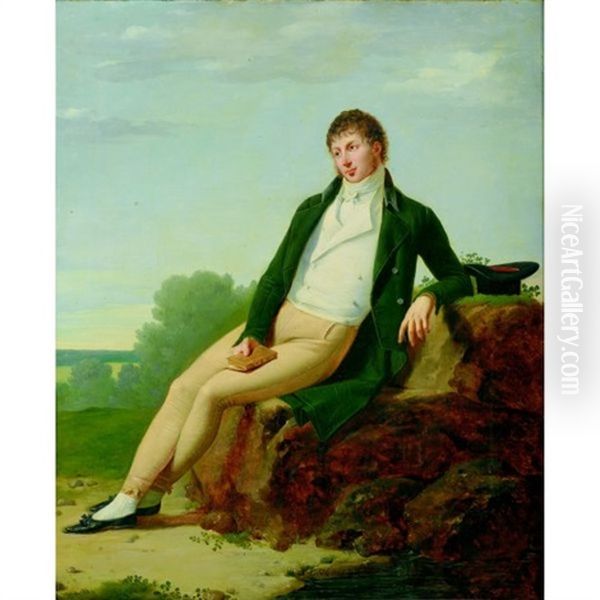 Portrait D'homme Oil Painting by Robert Jacques Francois Faust Lefevre