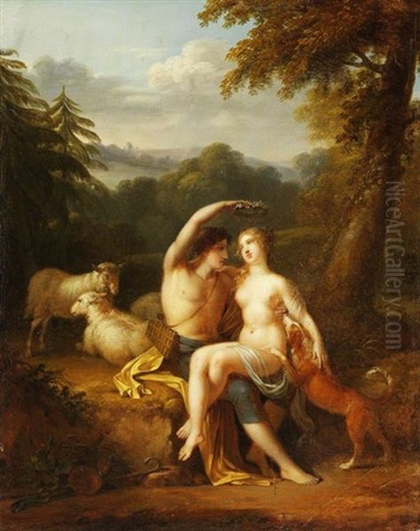 Pastorale Idylle Oil Painting by Robert Jacques Francois Faust Lefevre