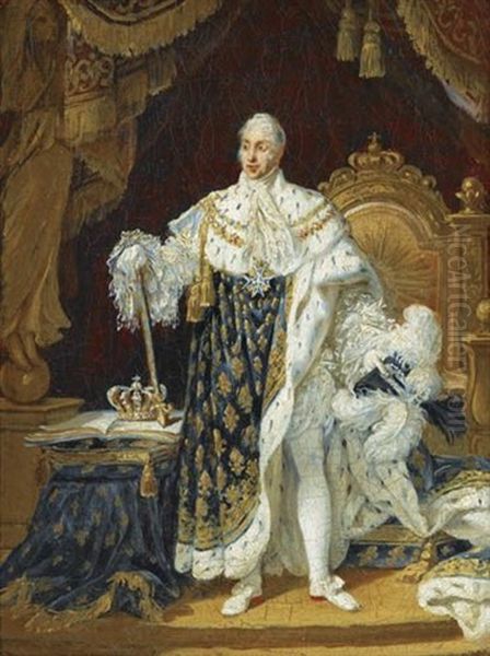 Portrait De Charles X En Costume De Sacre Oil Painting by Robert Jacques Francois Faust Lefevre