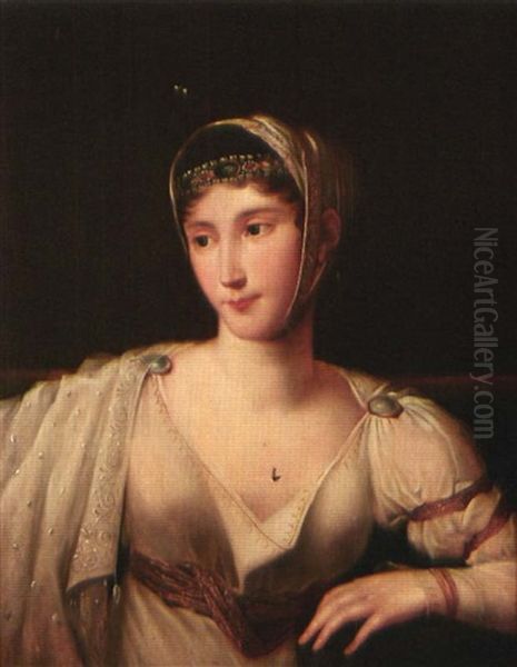 Portrait En Buste De Pauline Bonaparte, Princesse Borghese, Duchesse De Guastalla Oil Painting by Robert Jacques Francois Faust Lefevre