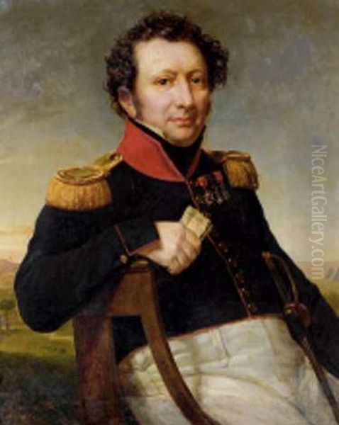 Portrait D'un Officier De La Campagne D'egypte by Robert Jacques Francois Faust Lefevre