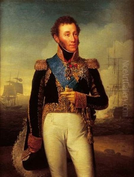 Portrait De Louis Antoine De Bourbon, Duc D'angouleme Oil Painting by Robert Jacques Francois Faust Lefevre