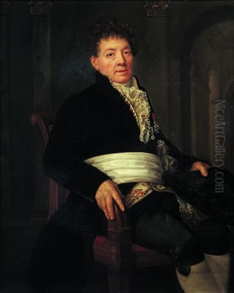 Portrait De Jean Marie Rene Savary Oil Painting by Robert Jacques Francois Faust Lefevre