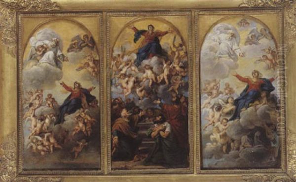 Trois Projets Pour Une Assumption De La Vierge Oil Painting by Robert Jacques Francois Faust Lefevre