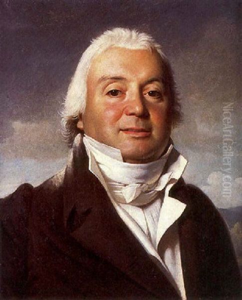 Portrait D'homme En Buste Presque De Face Oil Painting by Robert Jacques Francois Faust Lefevre