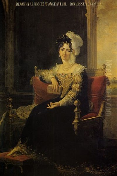 Portrait De Blanche Le Bascle D'argenteuil, Duchesse De Maille Oil Painting by Robert Jacques Francois Faust Lefevre