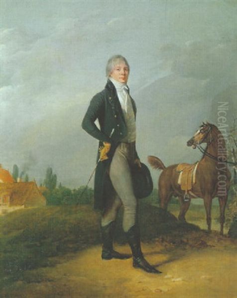 Portrait (d'alexis Gedeon?) Dans Un Paysage Oil Painting by Robert Jacques Francois Faust Lefevre