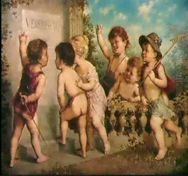 Allegorie Auf Die Verfassung Oil Painting by Franz Lefler