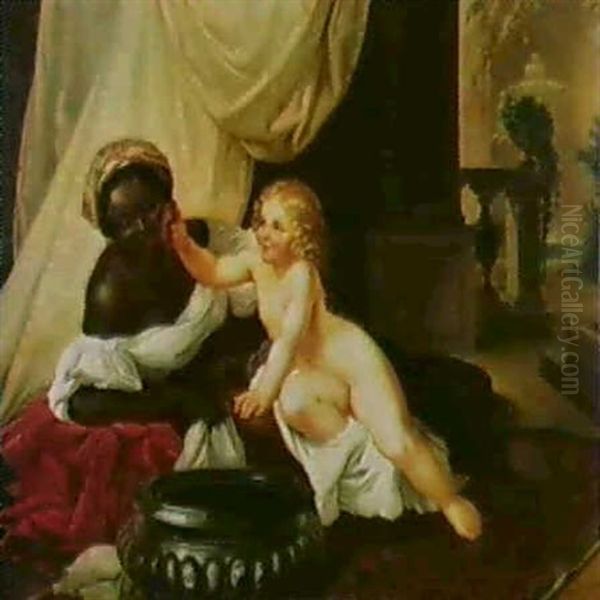 The Nubian Maid Oil Painting by Franz Lefler