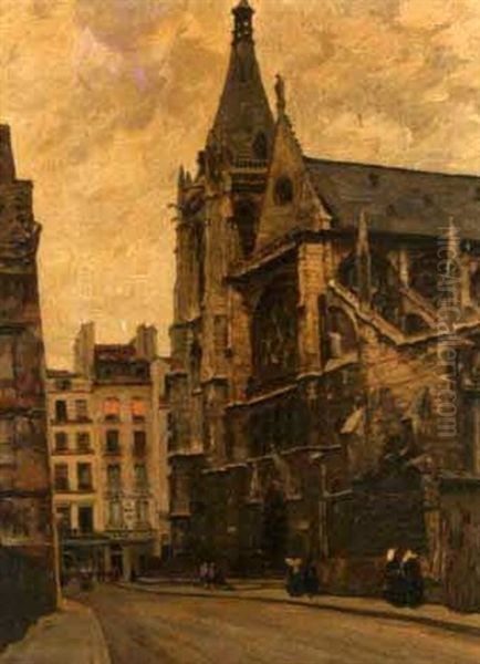 Saint Severin Church, Paris Oil Painting by Jean Lefort