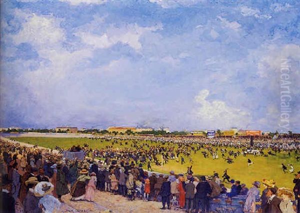 The Great Race, Parc Des Princes Oil Painting by Jean Lefort