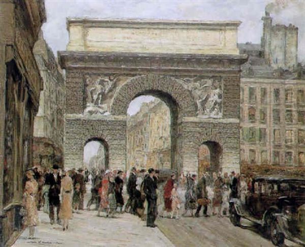 Porte St. Martin, Paris Oil Painting by Jean Lefort