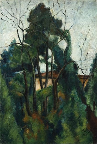 Paesaggio Con Alberi Oil Painting by Achille Lega