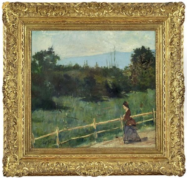 Dame Im Garten by Silvestro Lega