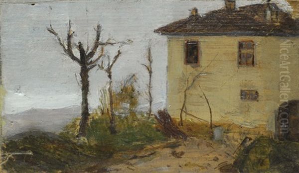 Paesaggio - Forndo Del Cofanetto Riccomanni Oil Painting by Silvestro Lega