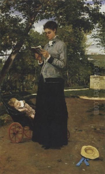 Il Sonno Dell'innocenza Oil Painting by Silvestro Lega