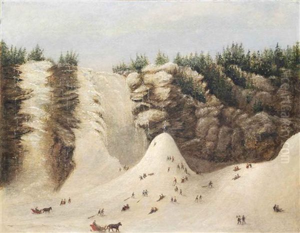 The Frozen Ice Cone At Montmorency Oil Painting by Joseph Legare