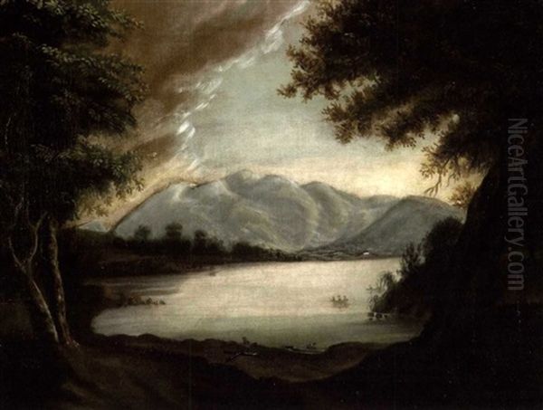 Paysage Au Lac Oil Painting by Joseph Legare