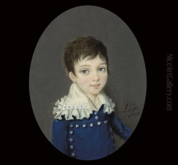 A Boy Called Ferdinand, In Blue Coat With Silver Buttons Oil Painting by  Lege