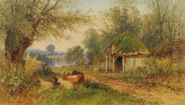 Landscape With Cottage And Livestock Oil Painting by Albert (Fitch) Bellows