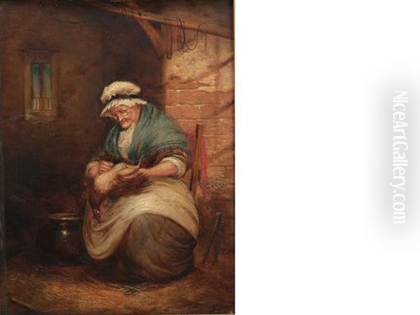 The Sole Cause Of Pain (+ Another Entitled Granny's Wark, A Pair (2)) Oil Painting by Alexander Leggatt