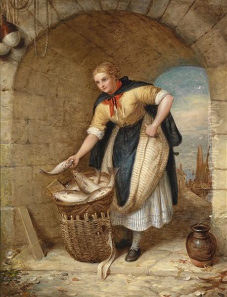 Die Fischverkauferin Oil Painting by Alexander Leggatt