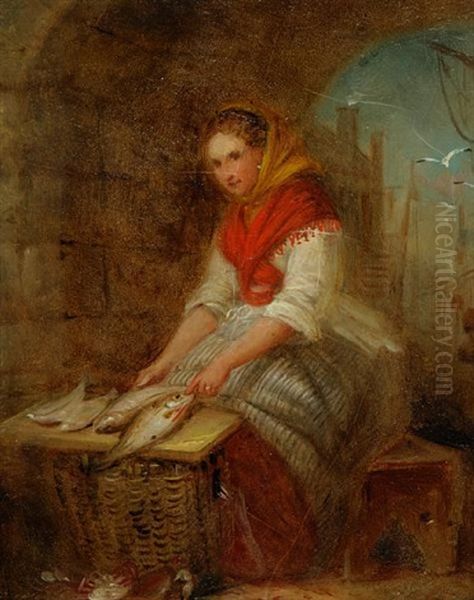 Newhaven Fisher Girl Oil Painting by Alexander Leggatt