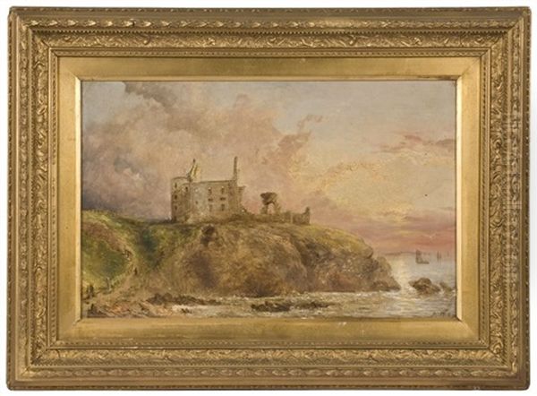 Newark Castle Fife Coast Oil Painting by Alexander Leggatt