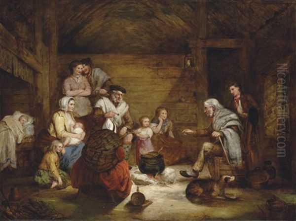 The Crofter's Home Oil Painting by Alexander Leggatt