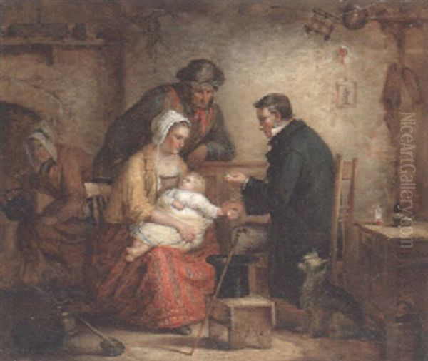 The Doctor's Visit Oil Painting by Alexander Leggatt