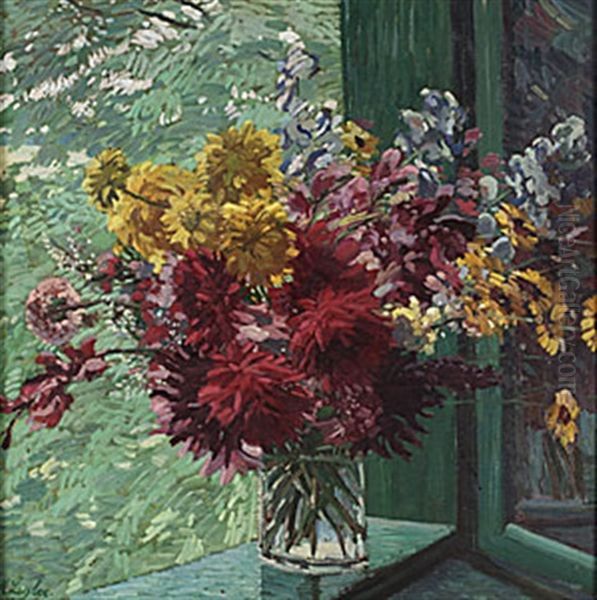 Blomsterstilleben Oil Painting by Wilhelm Legler