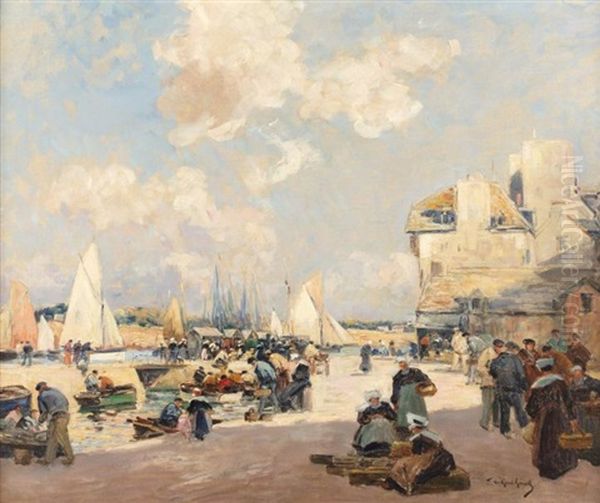 Le Port Oil Painting by Fernand Marie Eugene Legout-Gerard