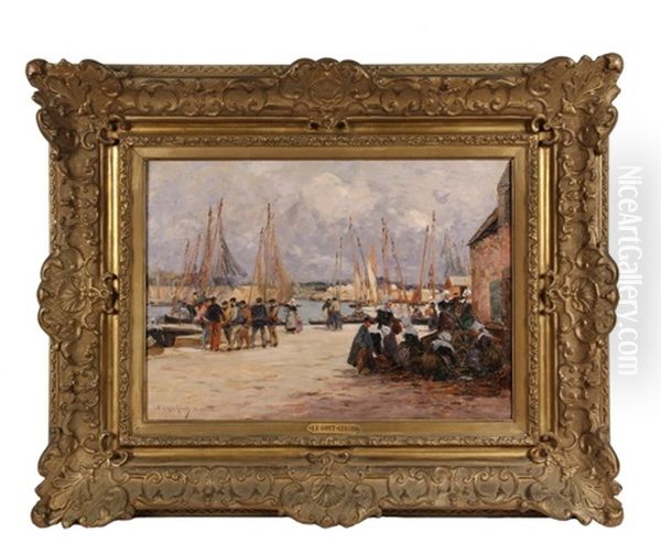 Harbor Scene, Concerneau Oil Painting by Fernand Marie Eugene Legout-Gerard