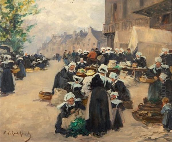 Le Marche Breton Oil Painting by Fernand Marie Eugene Legout-Gerard