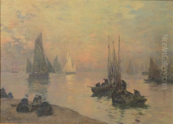 Le Port De Concarneau Oil Painting by Fernand Marie Eugene Legout-Gerard