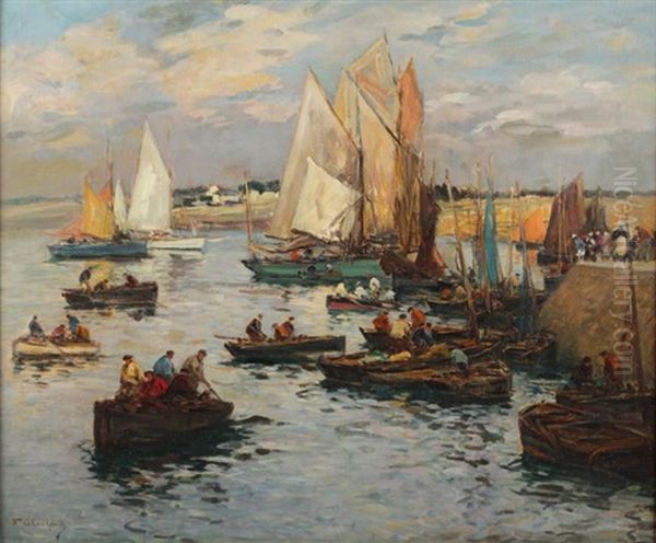 Le Port De Concarneau Oil Painting by Fernand Marie Eugene Legout-Gerard