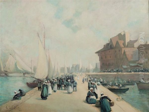 Le Port De Concarneau Oil Painting by Fernand Marie Eugene Legout-Gerard