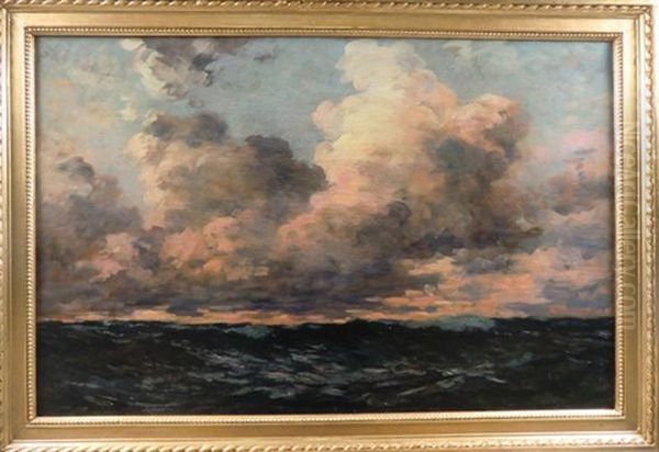 Coucher De Soleil En Haute Mer Oil Painting by Fernand Marie Eugene Legout-Gerard