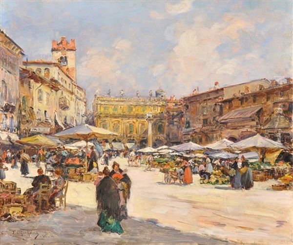 Verona Oil Painting by Fernand Marie Eugene Legout-Gerard