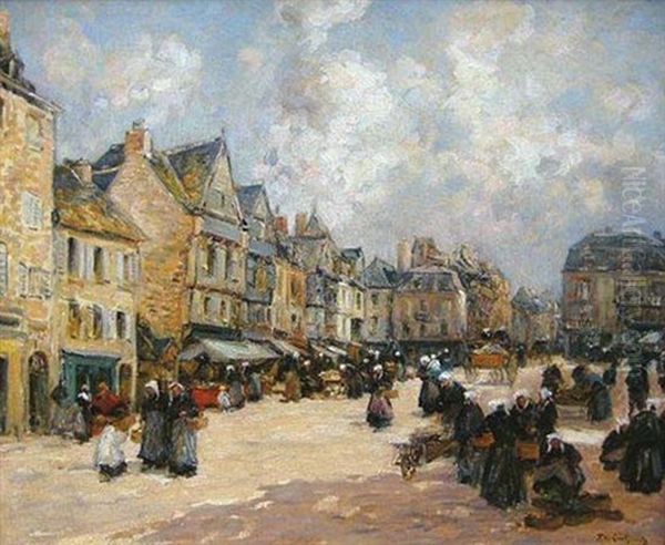 Marche A Lannion Oil Painting by Fernand Marie Eugene Legout-Gerard